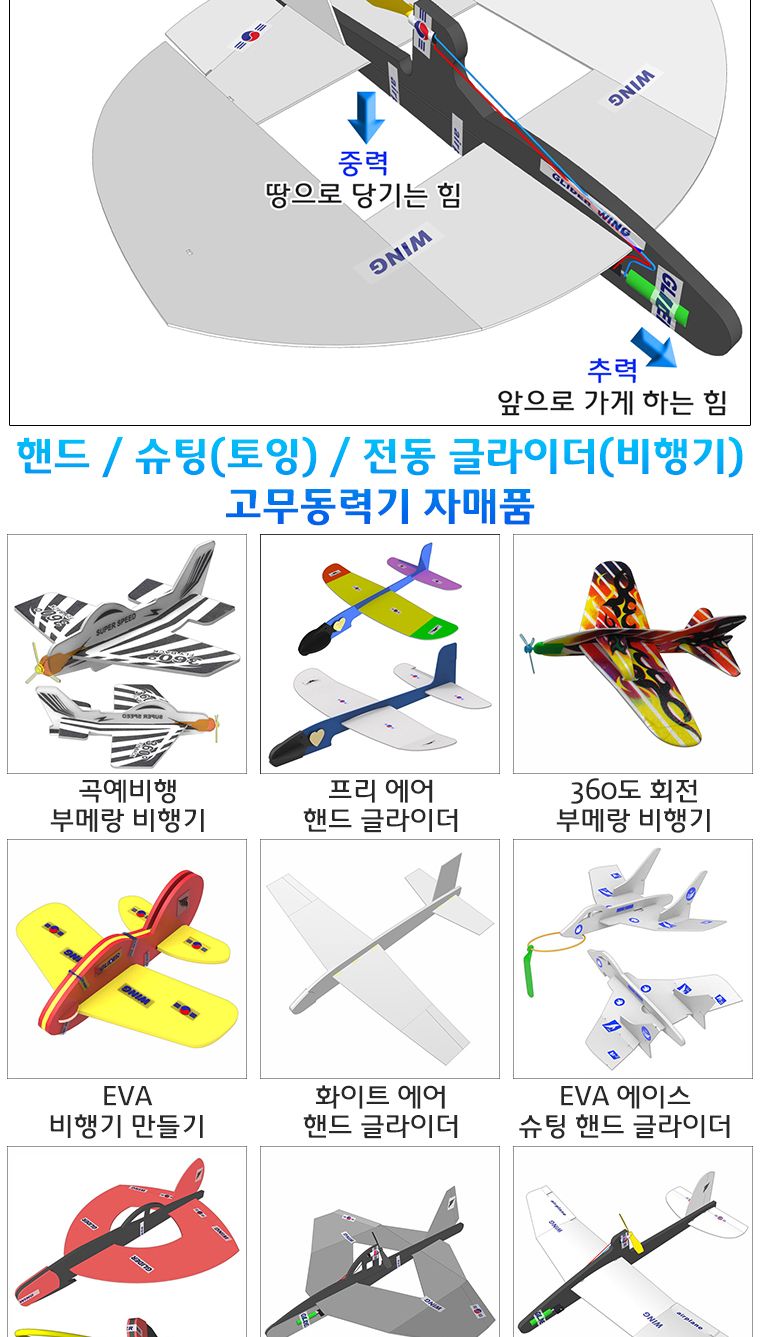 뉴 가오리 전동글라이더 만들기/전동글라이더/전지글라이더/글라이더/비행기완구/작동비행기/비행기조립/글