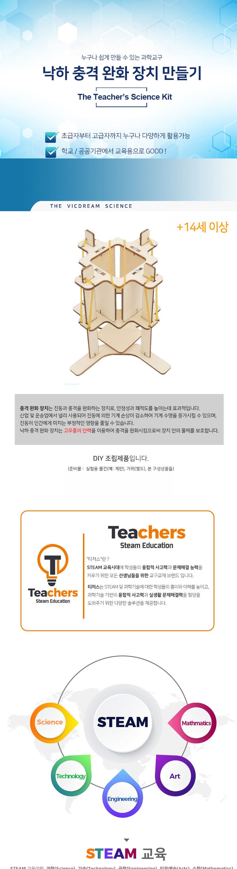티처스 STEAM 낙하 충격 완화 장치 만들기 (M-20) X 5SET 충격완화장치만들기 과학학습 과학교구 과학만들기 학습용만들기 교육용만들기 만들기재료 만들기패키지 만들기교구 과학만들기세트