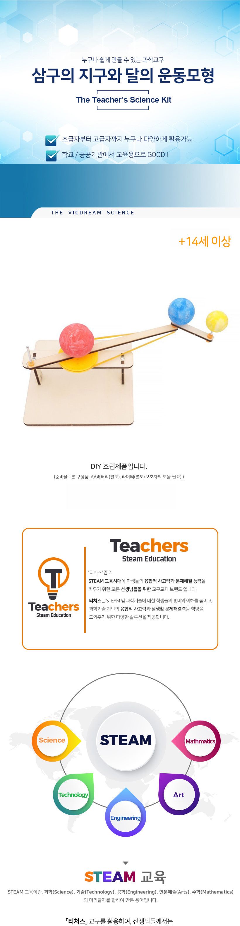 티처스 STEAM 삼구의 지구와 달의 운동모형 (R-21) X 5SET 지구와달 DIY지구와달 지구와달만들기 지구와달키트 과학만들기 학습용만들기 교육용만들기 만들기세트 지구와달만들기세트 과학교구