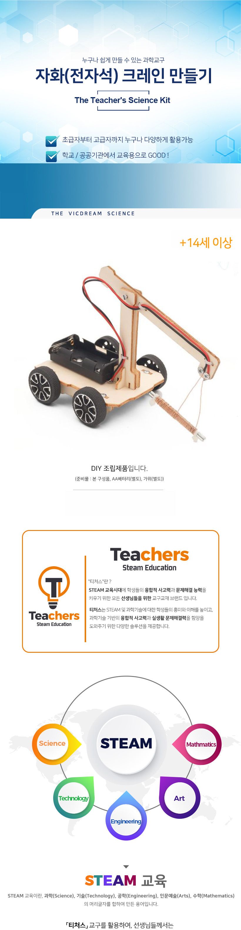 티처스 STEAM 자화 전자석 기중기 크레인 (M-14) X 5SET 크레인기 DIY크레인기 크레인기만들기 크레인기키트 과학만들기 학습용만들기 교육용만들기 만들기세트 크레인기만들기세트 과학교구