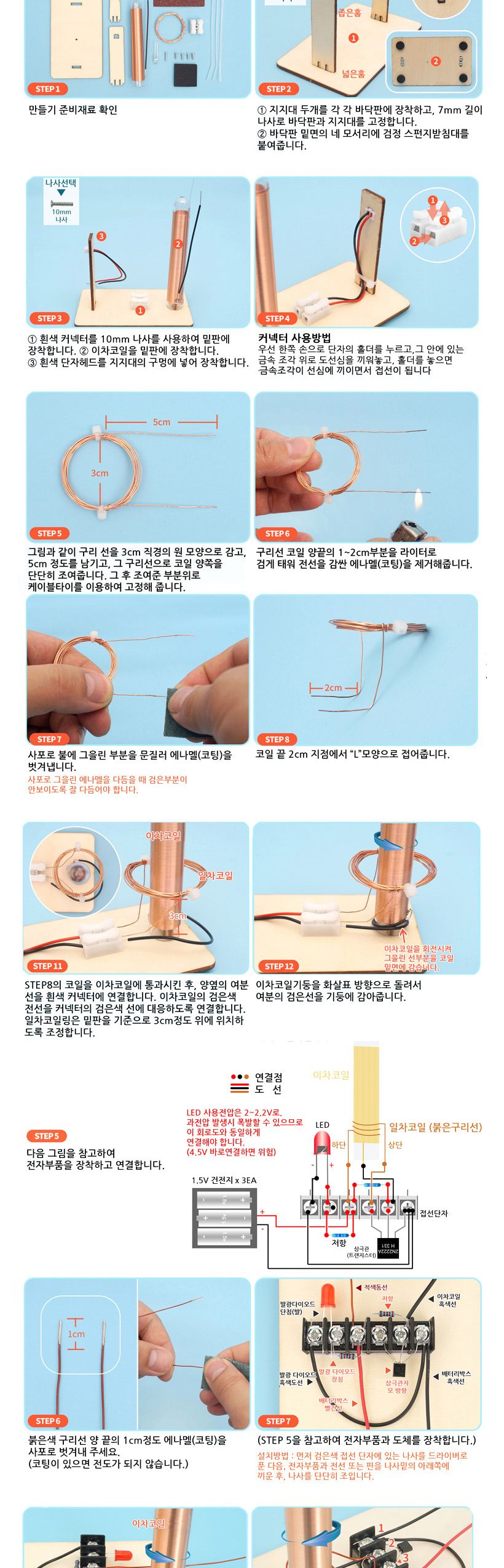 티처스_STEAM_무선전력 송수신기 만들기_E-11AB X 5SET 수신기만들기 송수신기만들기 공작재료 만들기재료 공예재료 DIY재료 조립만들기 학습용만들기 교육용만들기 만들기세트