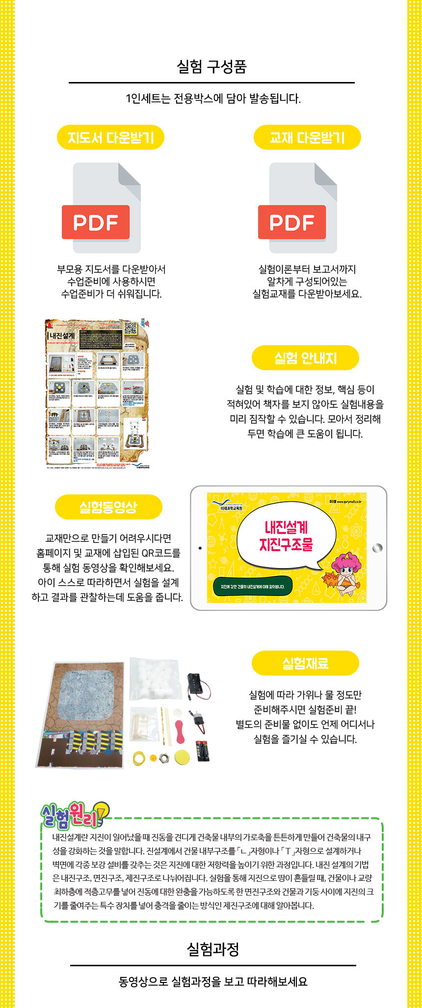 내진 설계 1인 세트 내진설계 내진설계교구 내진설계학습교구 과학실험교구 과학놀이 과학상자 과학장난감 과학수업교구 과학놀이키트 과학수업키트