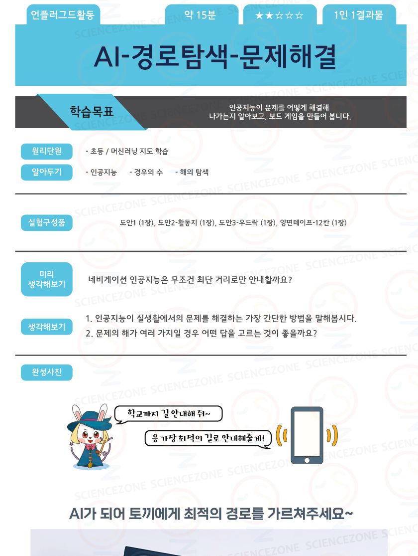 AI 경로탐색 문제해결 1인용 경로탐색 인공지능 인공지능보드게임 문제해결보드게임 보드게임 문제해결 과학교구 과학수업 과학장난감 과학상자