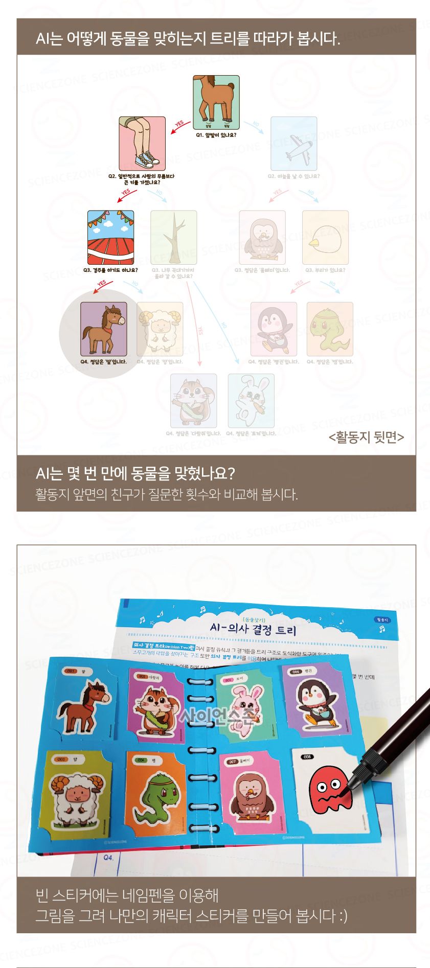 AI 동물찾기 의사결정트리 1인용 의사결정트리 의사결정트리만들기 동물찾기 동물찾기의사결정트리 의사결정트리구조화 스무고개게임 스무고개놀이 과학교구 과학수업 과학장난감 과학상자
