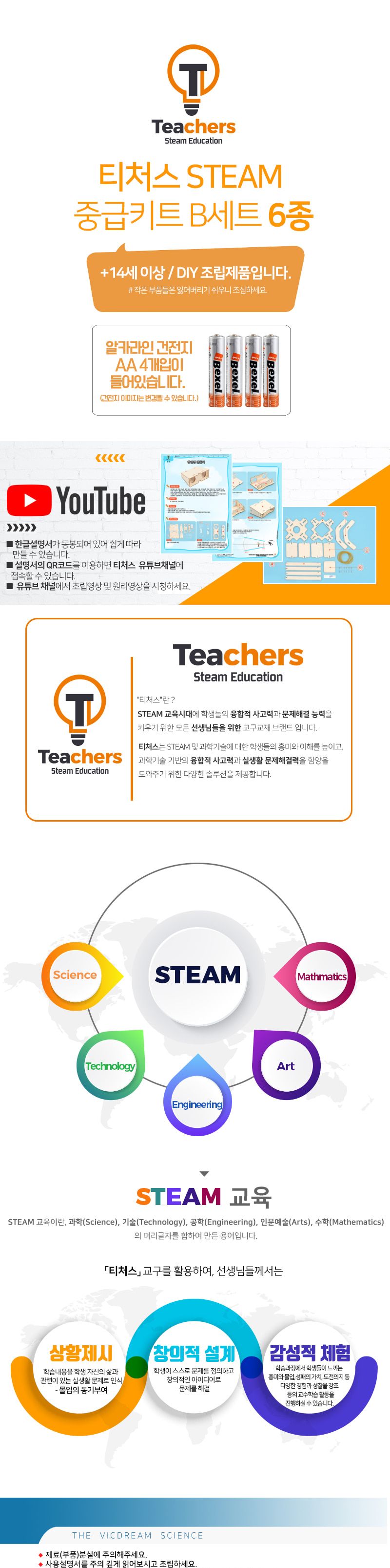 티처스 STEAM 과학 교구 중급패키지 B세트 6종 과학교구 과학교구패키지 과학상자 과학장난감 과학놀이 만들기키트 과학만들기키트 DIY만들기 초등DIY만들기 DIY과학만들기