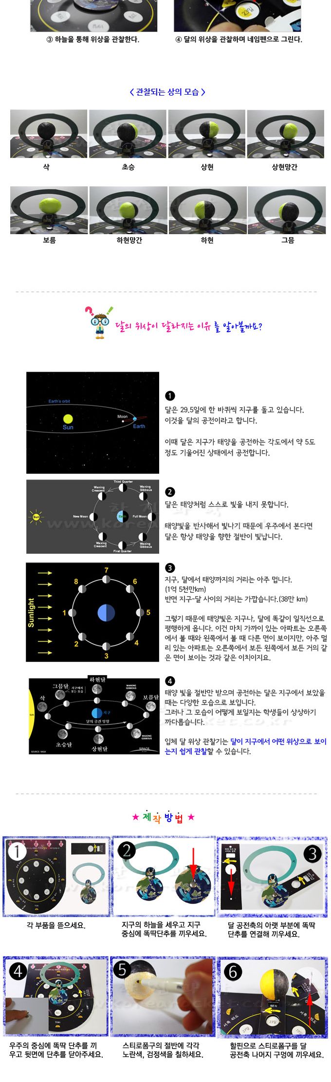 입체 달 위상 관찰기 5인 세트 초등 DIY만들기 초등과학교구 어린이과학교구 키즈과학교구 입체달위상학습 달의위상원리 달의위상현상 달의위상실험 달의위상교구 어린이달학습 키즈달학습