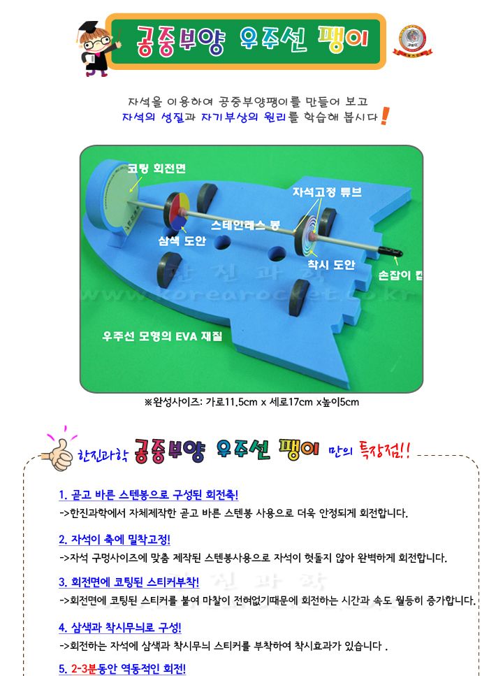 공중부양 우주선팽이 만들기 10인 세트 초등과학교구 어린이과학교구 키즈과학교구 자석의성질학습 자석의성질교육 자기부상의원리학습 자기부상원리교육 자기부상원리실험 자기부상과학실습 자석성질실험