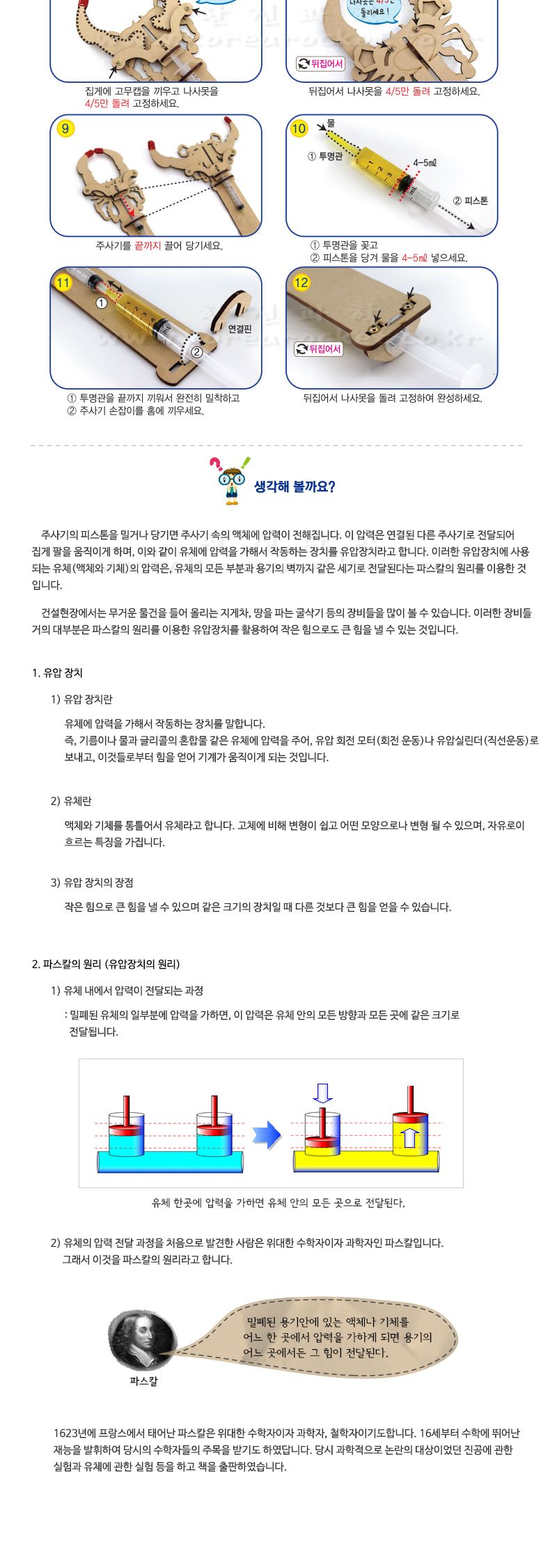 유압로봇 꽃게 팔 나사 조립식 초등 DIY만들기 파스칼의원리학습 파스칼의원리교구 파스칼원리과학교구 파스칼의원리실험 파스칼원리실습 DIY유압로봇 나사식유압로봇 유압로봇조립 어린이유압로봇 키즈파스칼원리