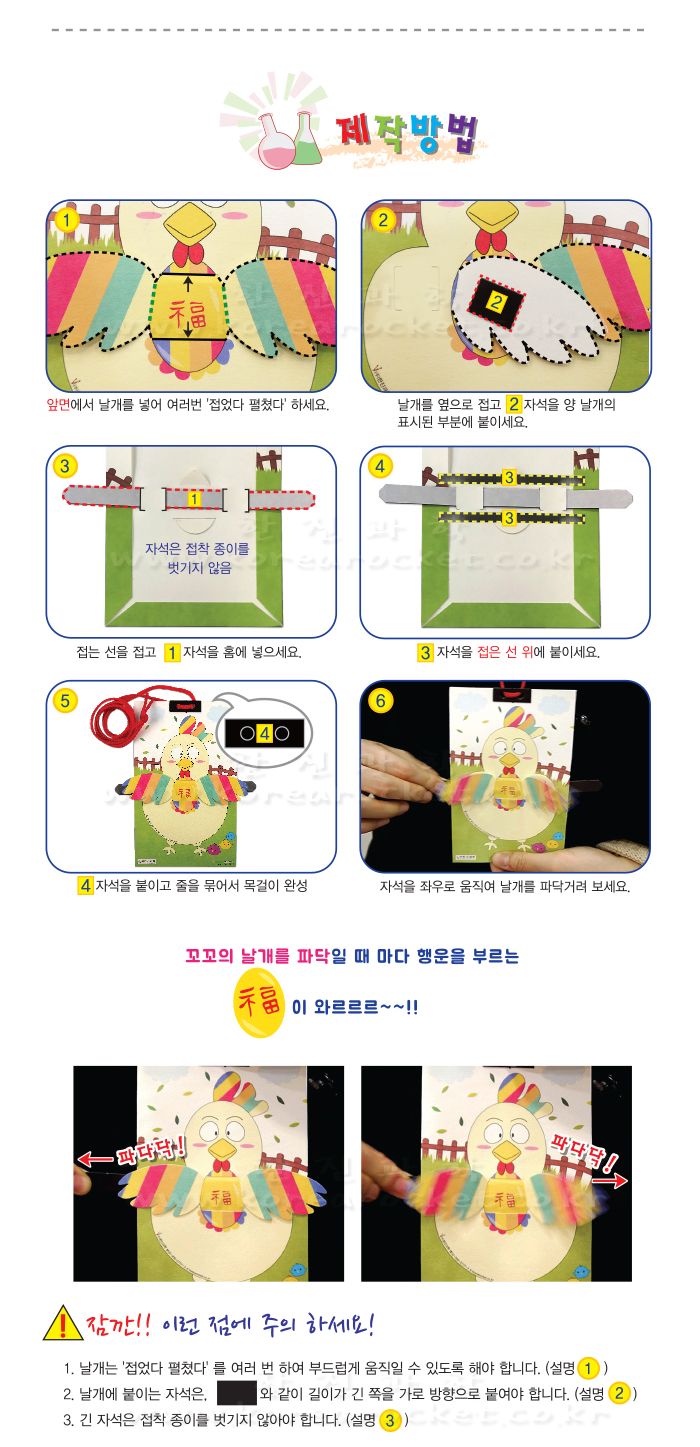 파닥파닥 꼬꼬 5인 세트 초등 DIY만들기 고무자석극배열이해 명찰만들기 자석의이해실험 자석실험교구 자석과학실험 초등자석실험 어린이자석실험 자석학습세트 마그네틱실험교구 과학학습교구