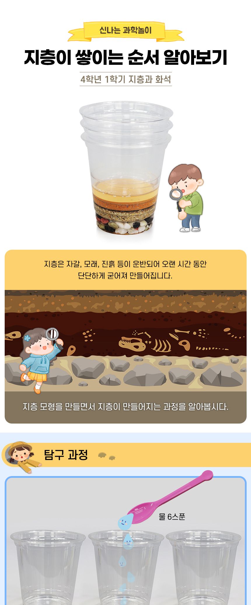 지층이 쌓이는 순서 알아보기 5인 세트 초등과학교구 어린이과학교구 키즈과학교구 4학년과학실험 4학년교과실험 지층과화석실험 지층과화석탐구 지층과화석관찰 지층순서탐구 지층쌓이는순서관찰