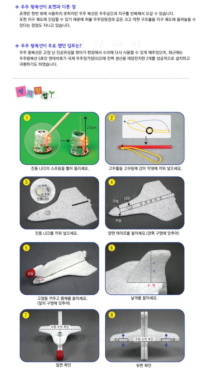 LED 우주왕복선 로켓 2종 1택 만들기 초등과학교구 어린이과학교구 키즈과학실험 비행기의원리학습 기체조종원리학습 수평비행의조건학습 학원과학교구 어린이비행기만들기 우주왕복선만들기 DIY우주왕복선 초등과학실험
