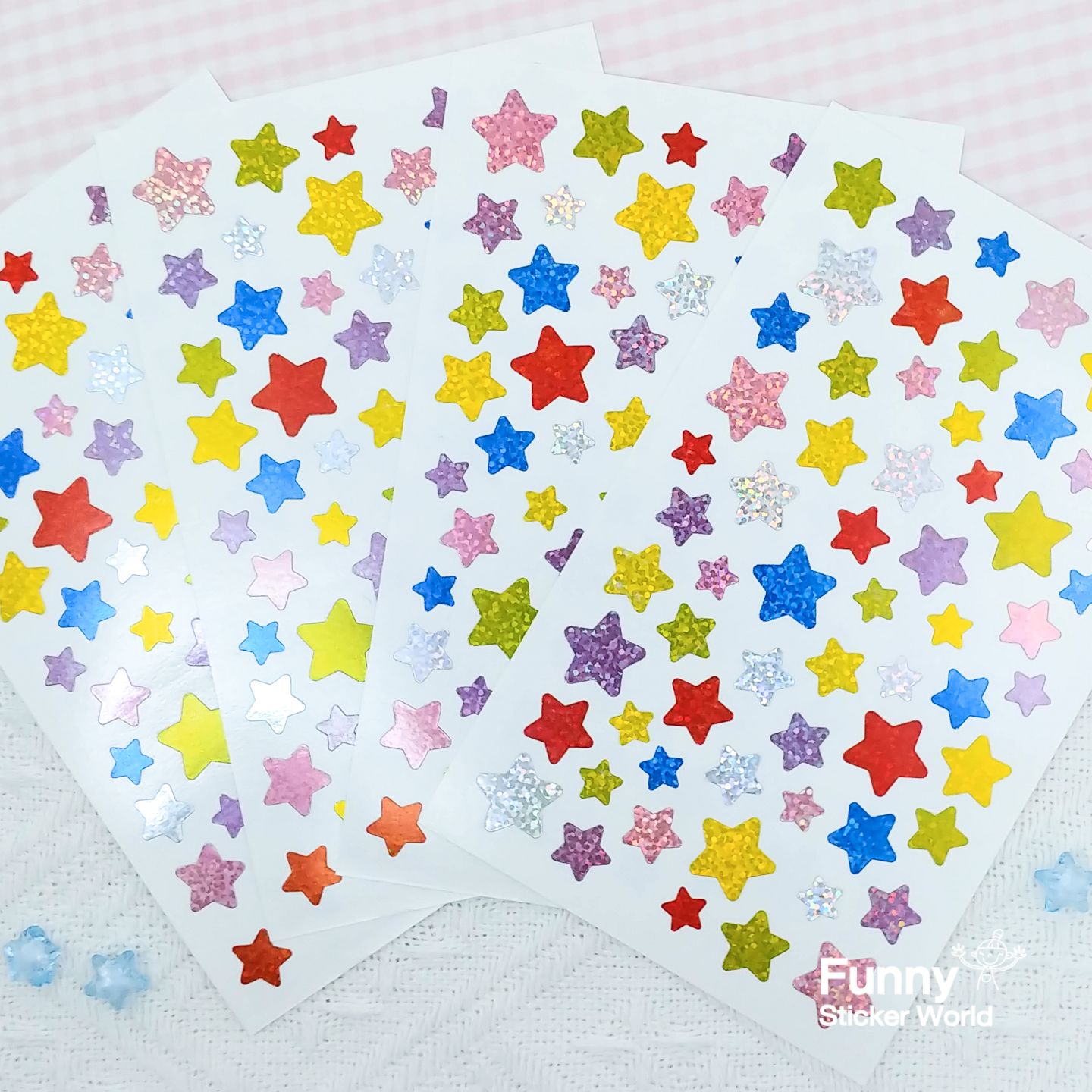 HOLOGRAM COLOR STAR 반짝이 컬러 별 홀로그램 스티커 스티커 다이어리꾸미기 귀여운스티커 스티커수집 다용도스티커 문구스티커 꾸미기스티커 팬시스티커 장식스티커 다꾸용품 다꾸스티커