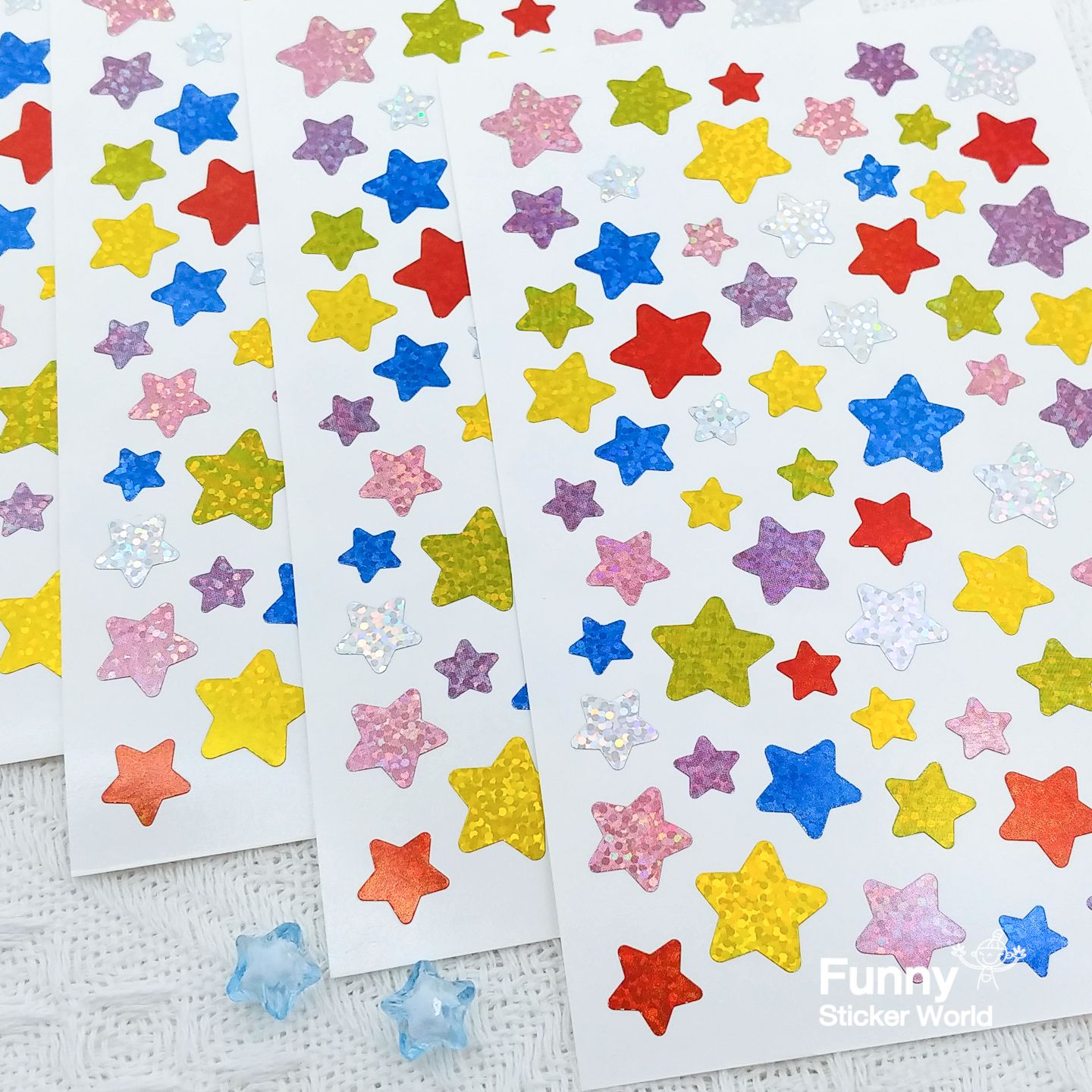 HOLOGRAM COLOR STAR 반짝이 컬러 별 홀로그램 스티커 스티커 다이어리꾸미기 귀여운스티커 스티커수집 다용도스티커 문구스티커 꾸미기스티커 팬시스티커 장식스티커 다꾸용품 다꾸스티커