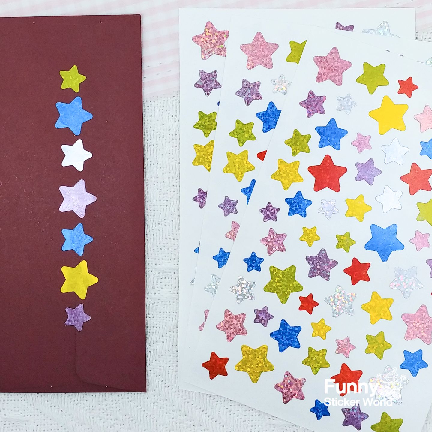 HOLOGRAM COLOR STAR 반짝이 컬러 별 홀로그램 스티커 스티커 다이어리꾸미기 귀여운스티커 스티커수집 다용도스티커 문구스티커 꾸미기스티커 팬시스티커 장식스티커 다꾸용품 다꾸스티커