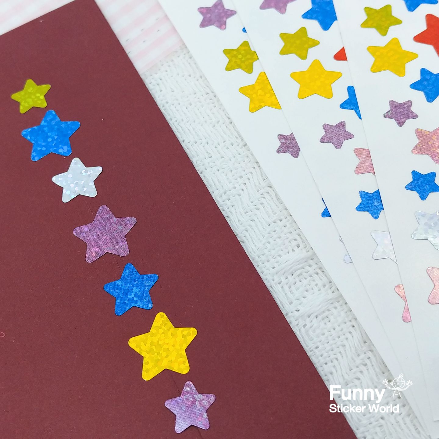 HOLOGRAM COLOR STAR 반짝이 컬러 별 홀로그램 스티커 스티커 다이어리꾸미기 귀여운스티커 스티커수집 다용도스티커 문구스티커 꾸미기스티커 팬시스티커 장식스티커 다꾸용품 다꾸스티커