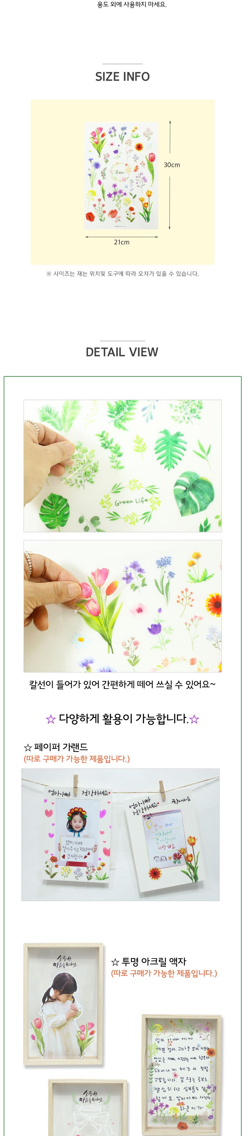 투명 스티커 캘리 식물 꽃 3매입 투명캘리스티커 투명스티커 팬시스티커 소품꾸미기 데코스티커 꾸미기스티커 다이어리꾸미기 다이어리스티커 스티커 투명꽃스티커