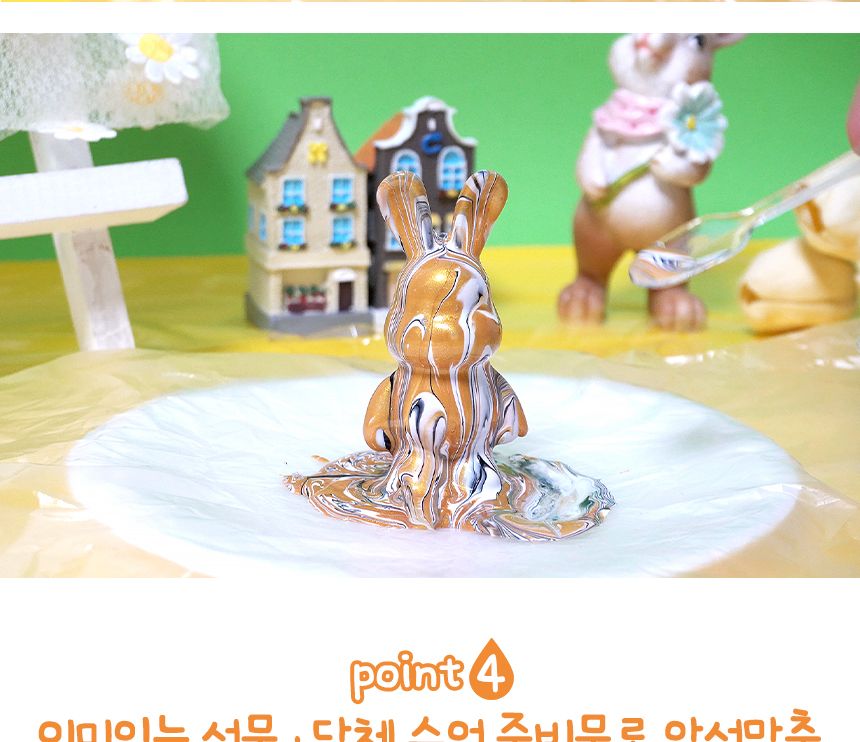 푸어링 아트토끼 키링 만들기 세트 - 솜사탕 세트 페인트아트 아트페인트 푸어링페인트아트 아트재료 공예재료 작품만들기 나만의키링 키링만들기 나만의키홀더 열쇠고리만들기