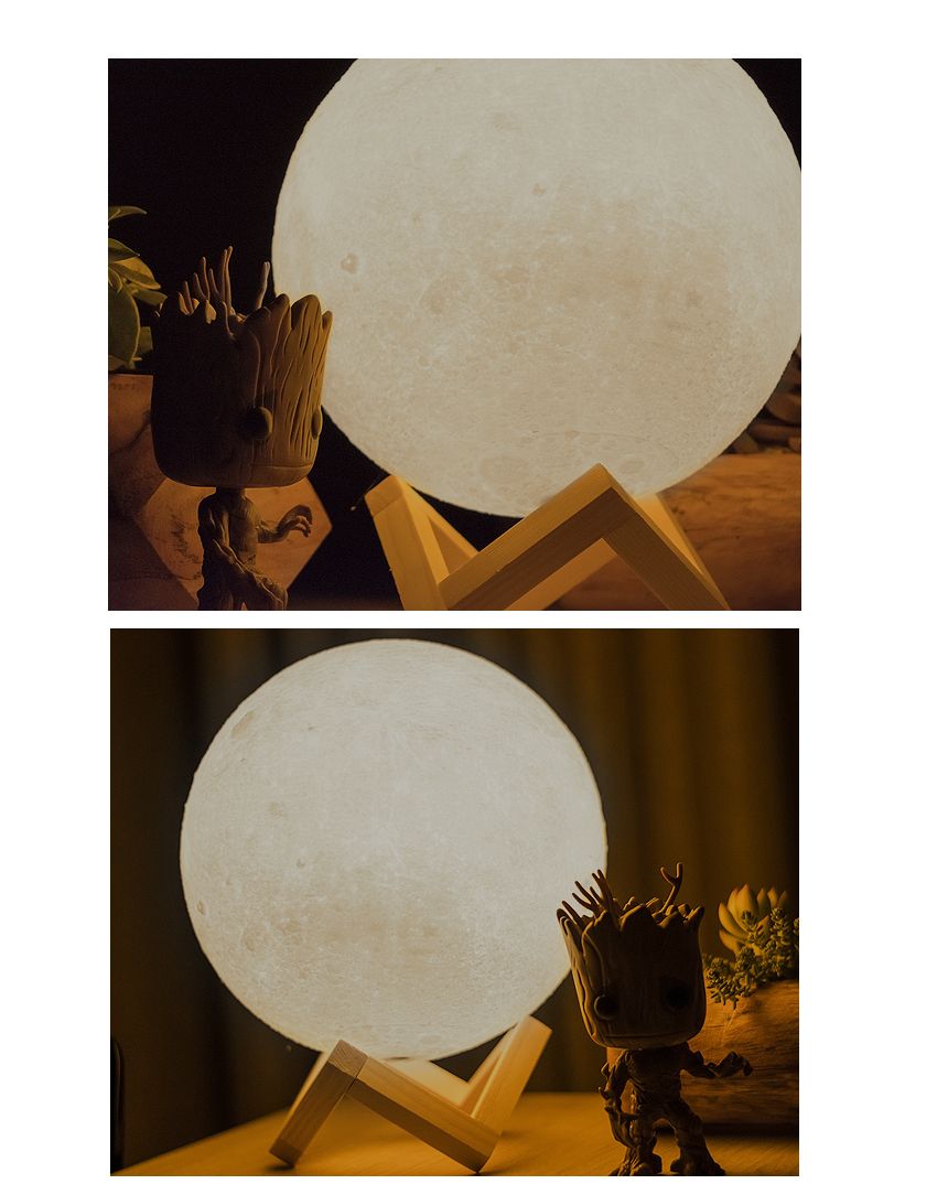 달님 무드등 Moon Lamp 18 cm 7컬러 터치 컨트롤 원형무드등 인테리어등 인테리어조명 수면등 키즈수면등 안방무드등 데코조명 달님조명 스텐드무드등 구형무드등 컬러무드등