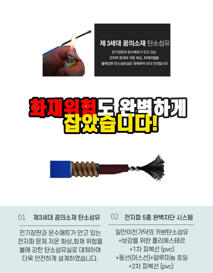(다크그레이) 탄소매트 온열 숯 싱글 1인용 분리난방/전기장판/전기요/장판/겨울장판/거실장판/침대전기장