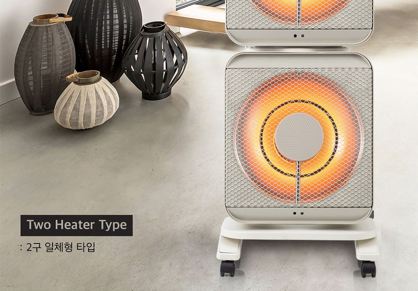 신일 에코 큐브 하이라이트 히터 2구 SEH-F1500HLB/자동온도조절히터/2단전기히터/다용도히터/가정용히터/