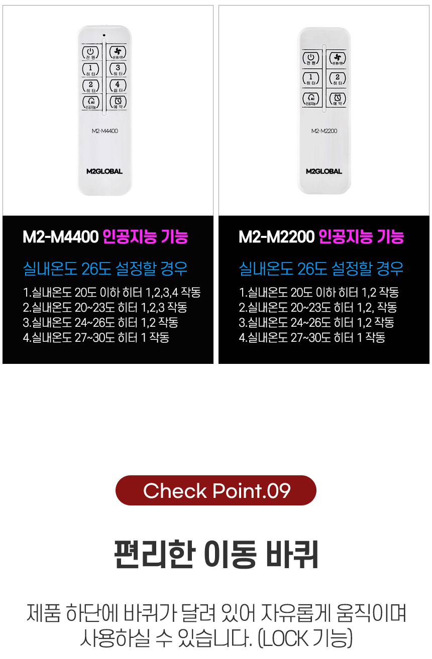 인공지능 하이라이트 히터 2구 M2-M2200/겨울난방히터/난방히터/히터/전기히터/2구하이라이트히터/하이라이