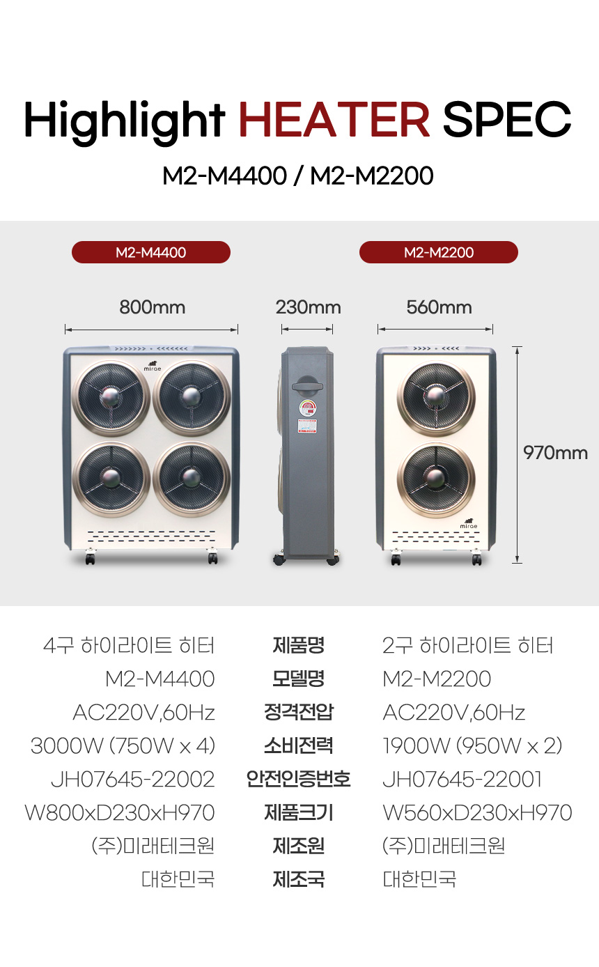 인공지능 하이라이트 히터 2구 M2-M2200/겨울난방히터/난방히터/히터/전기히터/2구하이라이트히터/하이라이