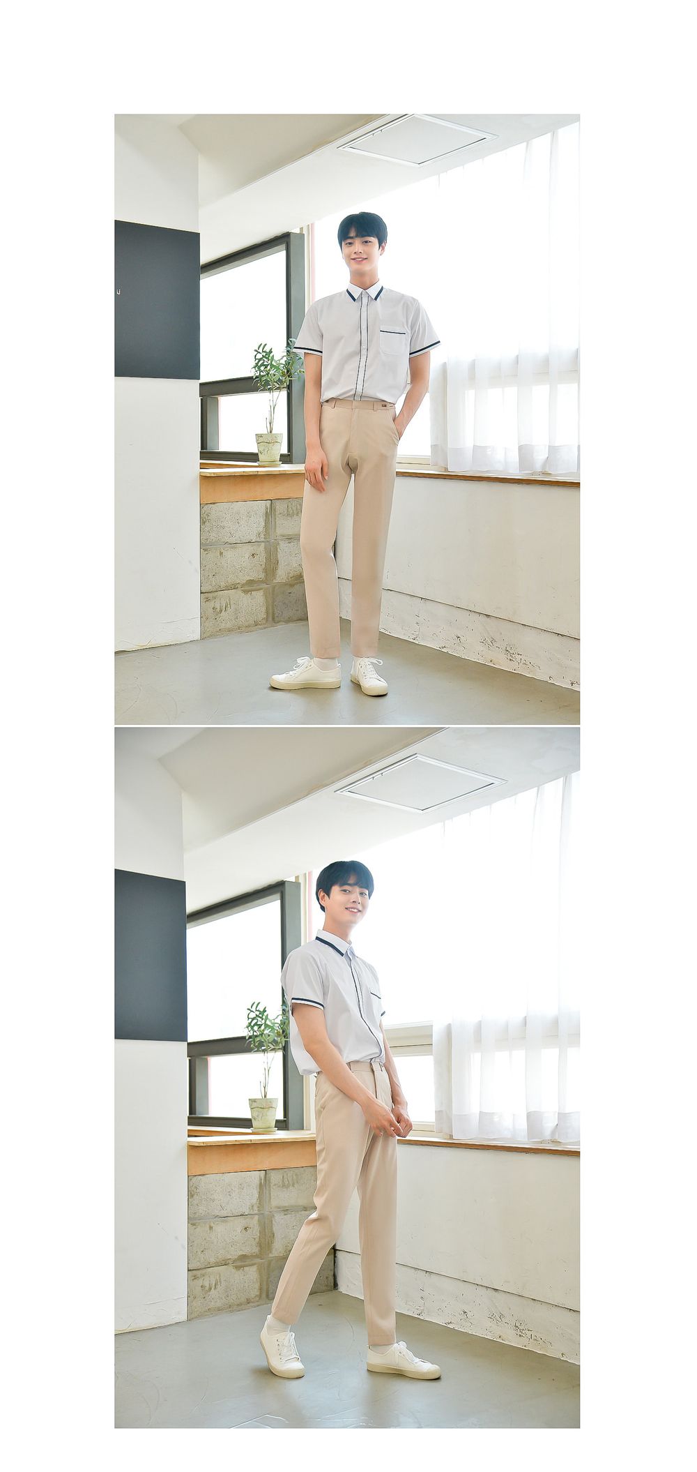 교복몰 하복 교복 바지 연베이지 빅사이즈 허리조절교복바지 하복바지 하복교복바지 여름교복바지 남자교복 남자교복바지 남학생교복 학생교복 학생복 교복바지 교복팬츠