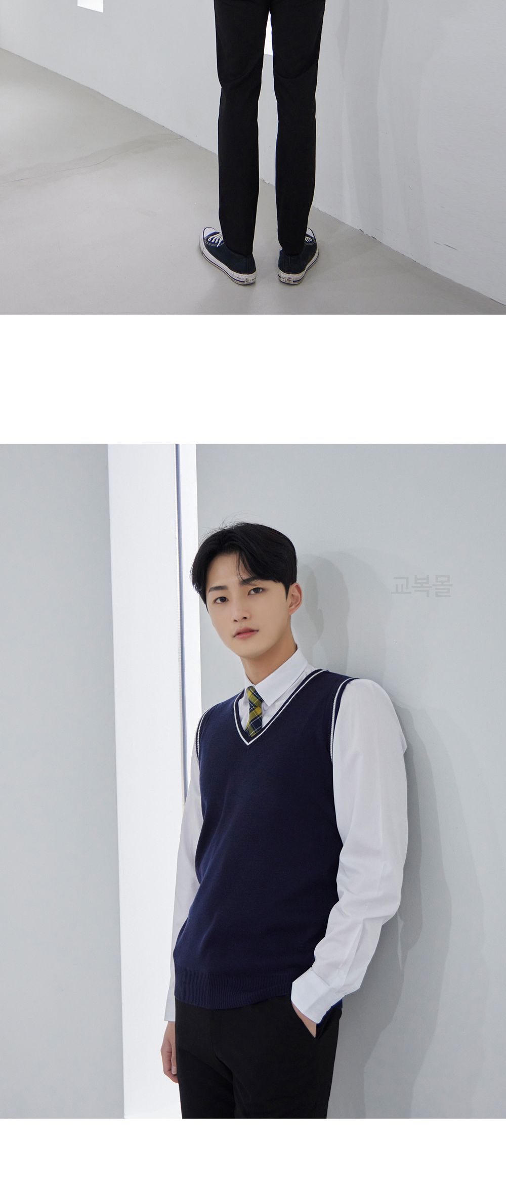 교복몰 보풀방지 네이비화이트라인 남자 롱조끼 남자롱조끼 배색라인조끼 남자교복 교복 교복조끼 학생교복 남자교복조끼 학생조끼 학교조끼 롱조끼 롱교복조끼 교복롱조끼