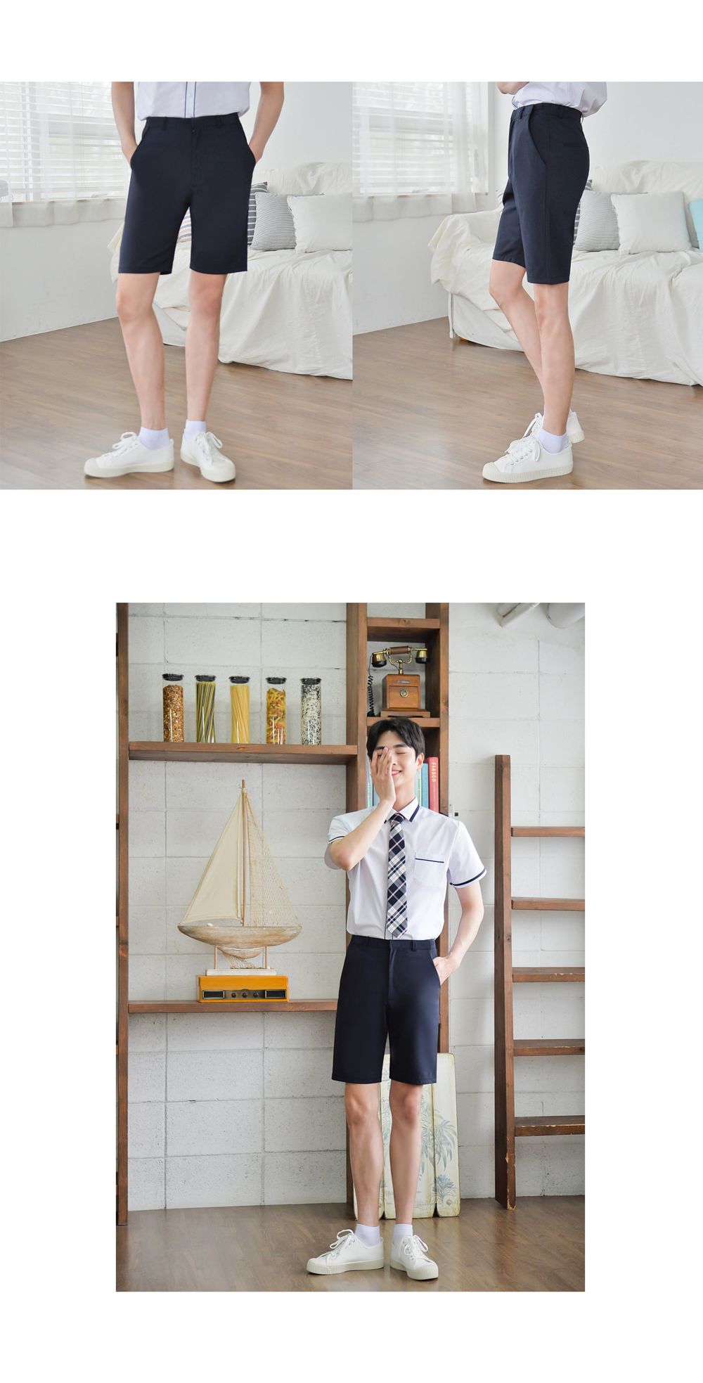 교복몰 남자 스판 교복 반바지 네이비 스판교복반바지 반바지 교복반바지 반바지교복 남자교복 남자교복바지 남학생교복 학생교복 학생복 교복바지 교복팬츠
