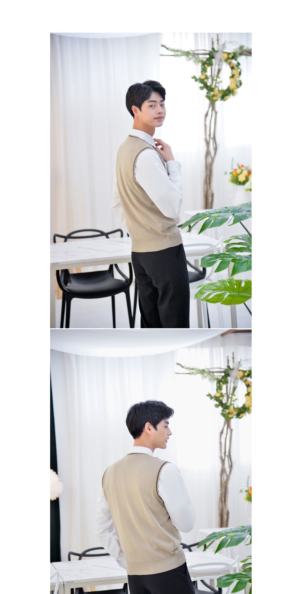 교복몰 보풀방지 베이지블랙라인 교복조끼 남자 교복 남자교복조끼 남성교복조끼 테마남성교복 교복의상조끼 테마교복베스트 남자교복의상 남자코스튬교복조끼 코스튬플레이남자교복 교복코스프레조끼 배색라인교복베스트