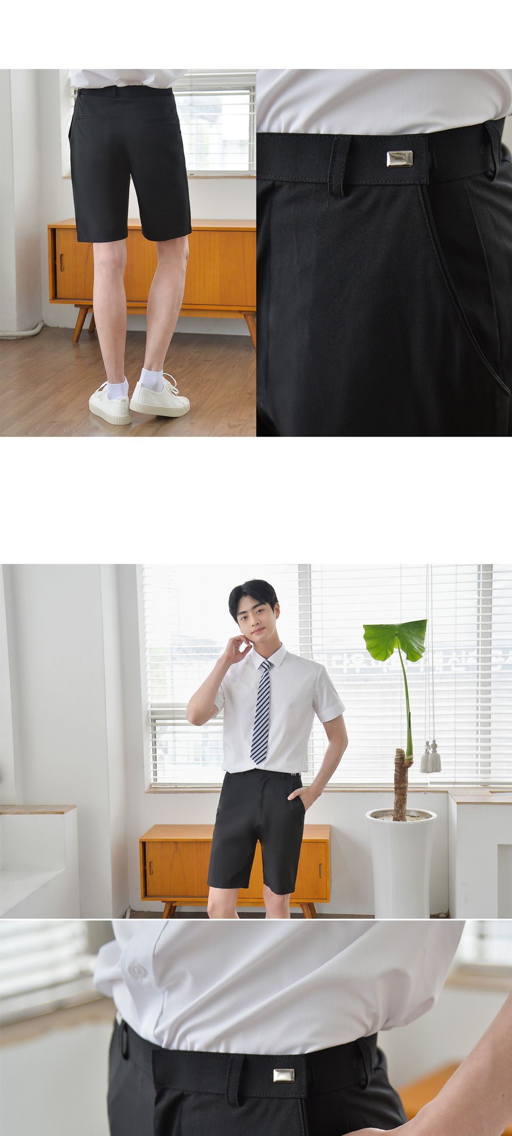 교복몰 남자 교복 반바지 블랙 빅사이즈 허리조절교복반바지 반바지 교복반바지 반바지교복 남자교복 남자교복바지 남학생교복 학생교복 학생복 교복바지 교복팬츠