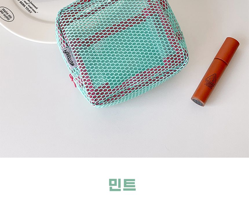 감성 메쉬 파우치 소형 사이즈 화장품 수납 파우치 휴대용 소품함 소품파우치 멀티파우치 수납파우치 파우치 다용도파우치 화장품파우치
