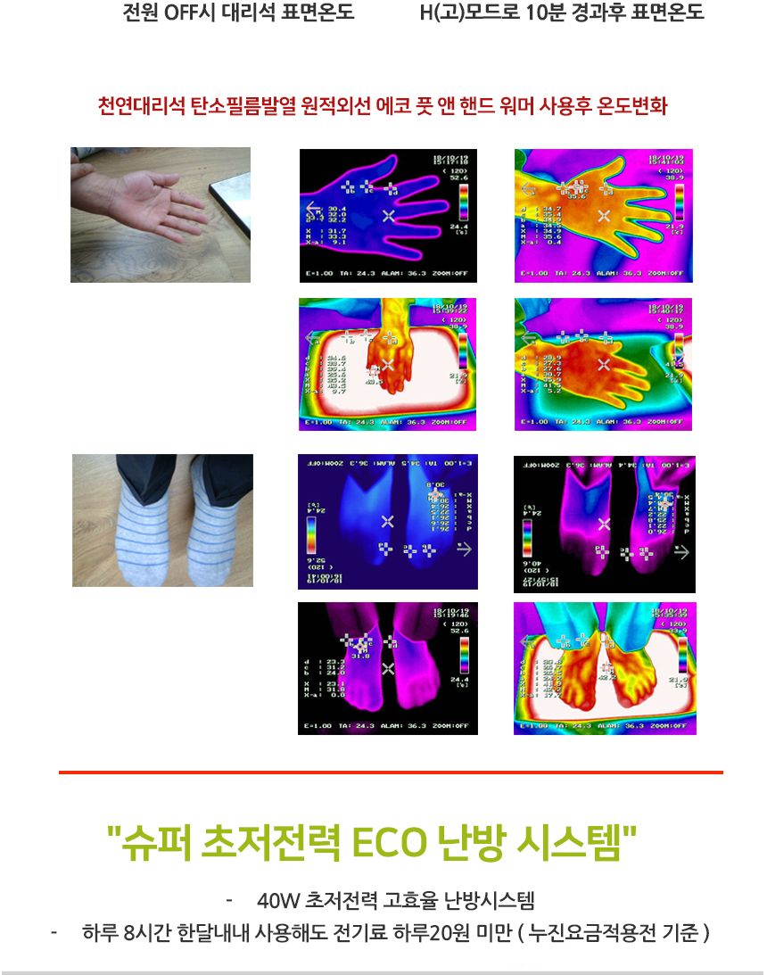 에코 풋핸드 워머/풋워머/발워머/핸드워머/손워머/손난로/발난로/미니워머/대리석워머/에코워머/발열워머