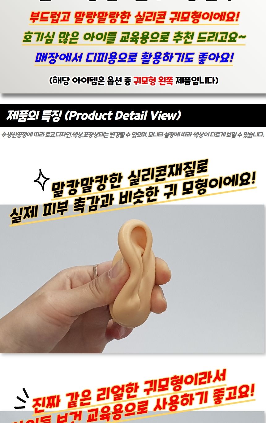 인체모형 실리콘 귀모형 왼쪽/모형/귀모형/인체귀모형/사람귀모형/실리콘모형/실리콘귀모형/실리콘인체귀모