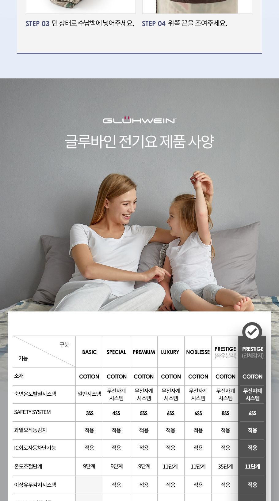 글루바인 전자파안심 인체감지 물세탁 전기요 GKD-113/전기요/겨울전기요/따뜻한전기요/가정용전기요/전기