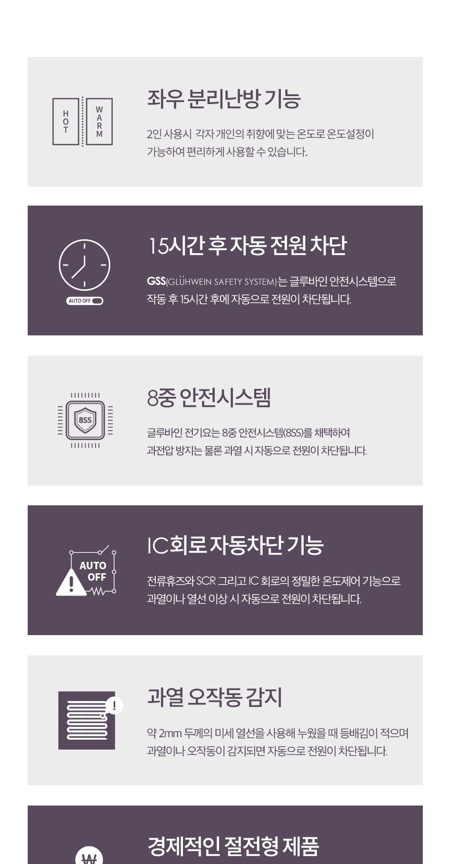 글루바인 전자파안심 좌우 분리난방 전기요 GKS-024/전기요/겨울전기요/따뜻한전기요/가정용전기요/전기매