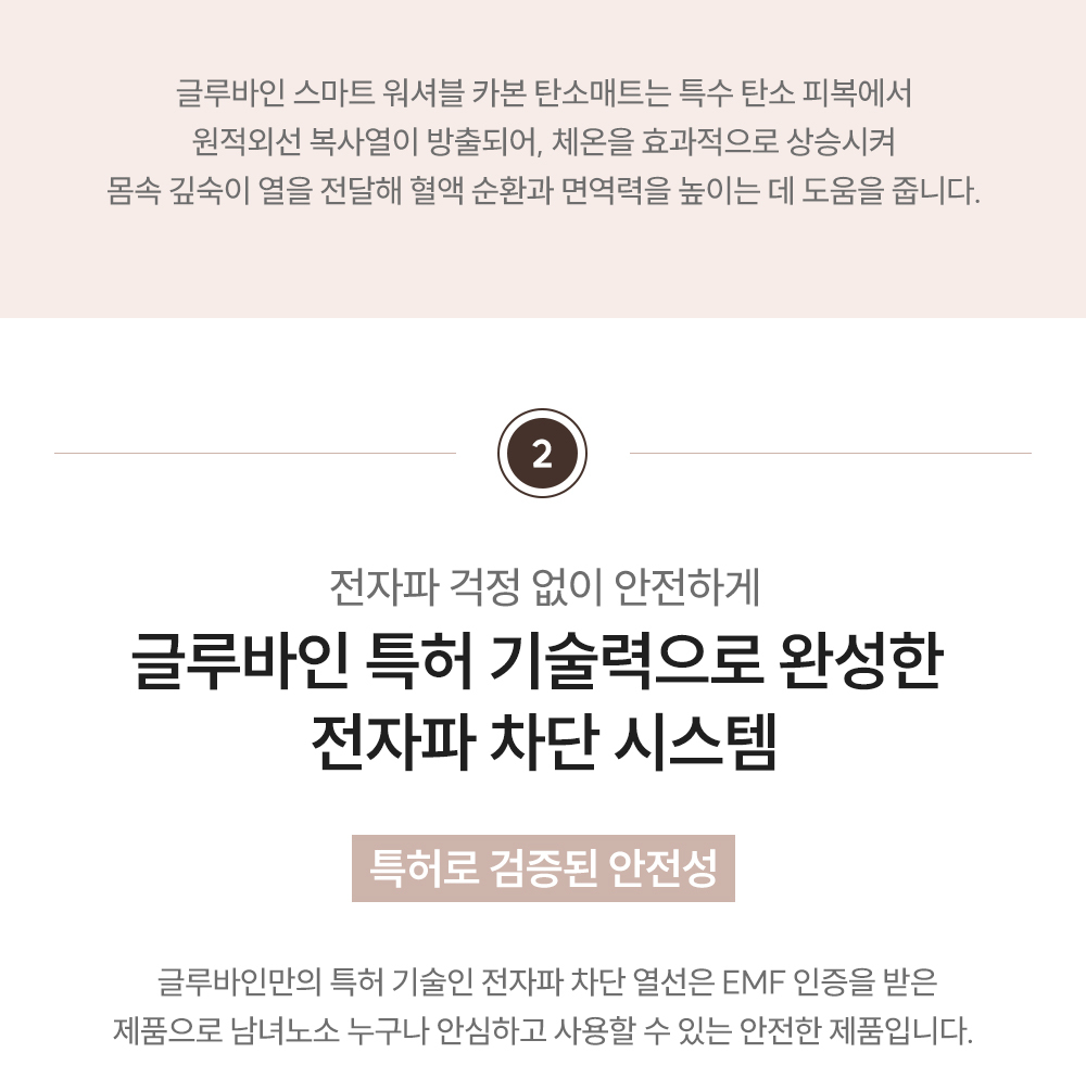 글루바인 G-792 전자파 안심 스마트 물세탁 탄소 매트/탄소매트/카본탄소매트/물세탁탄소매트/전기장판/전