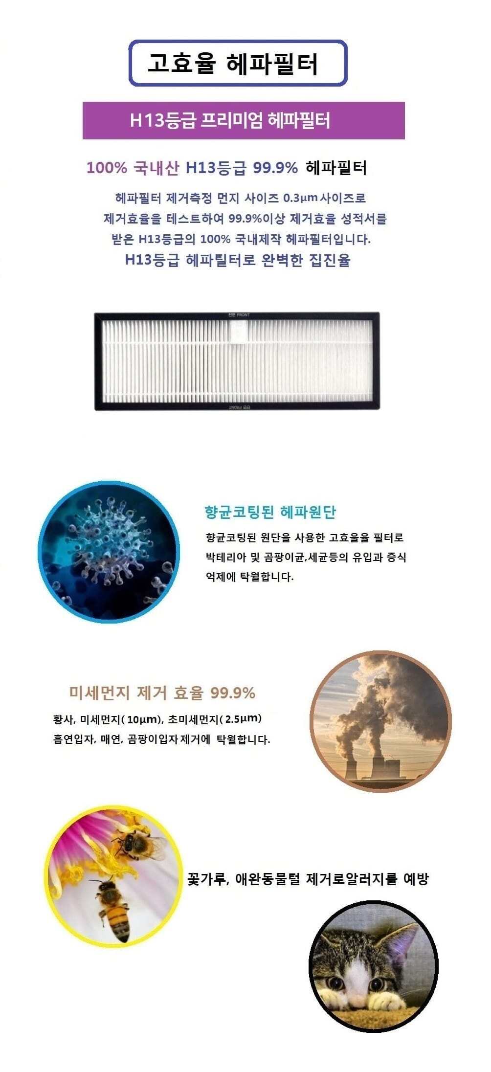 4P 국산 MAWX-R754S 위니아복합1 공기청정기호환필터/위니아공기청정기필터/호환필터/미세먼지제거/공기청