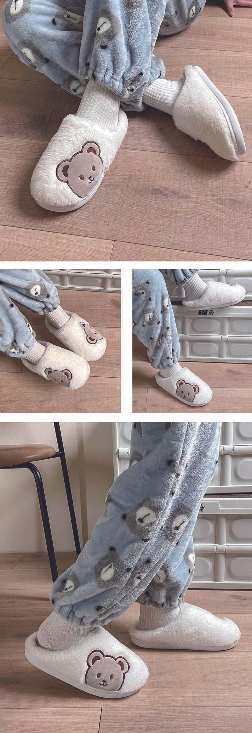 임산부 가정용 거실화 층간소음 곰돌이 슬리퍼 따뜻한실내화 털신발 털슬리퍼 겨울슬리퍼 거실슬리퍼 가정슬리퍼