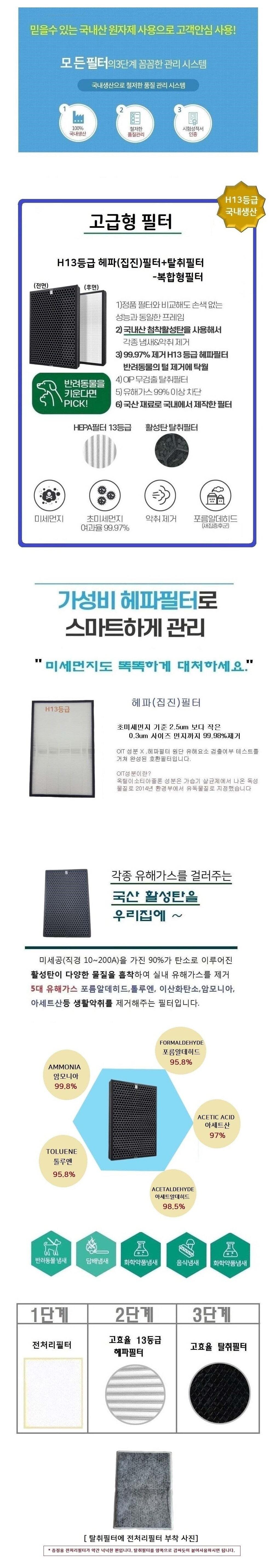 국산 블루스카이5000 고급형 AX60R5580WBD 호환필터/공기청정기필터/공기청정기호환필터/필터교환/필터교체