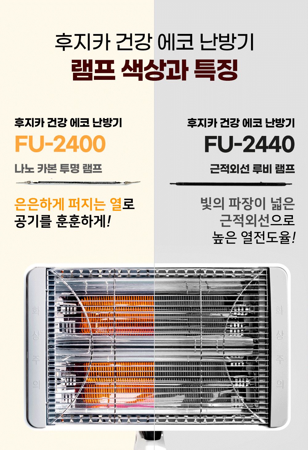 근적외선 루비 에코 난방기 FU-2440 2단/근적외선난방기/겨울난방히터/난방히터/히터/전기히터/전기난방히