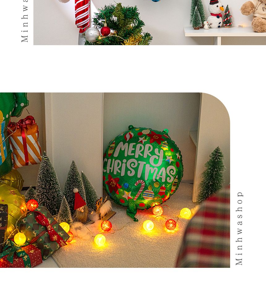 크리스마스 풍선 장식 6종 세트/풍선/풍선만들기/만들기풍선/크리스마스파티용풍선/크리스마스파티풍선/행