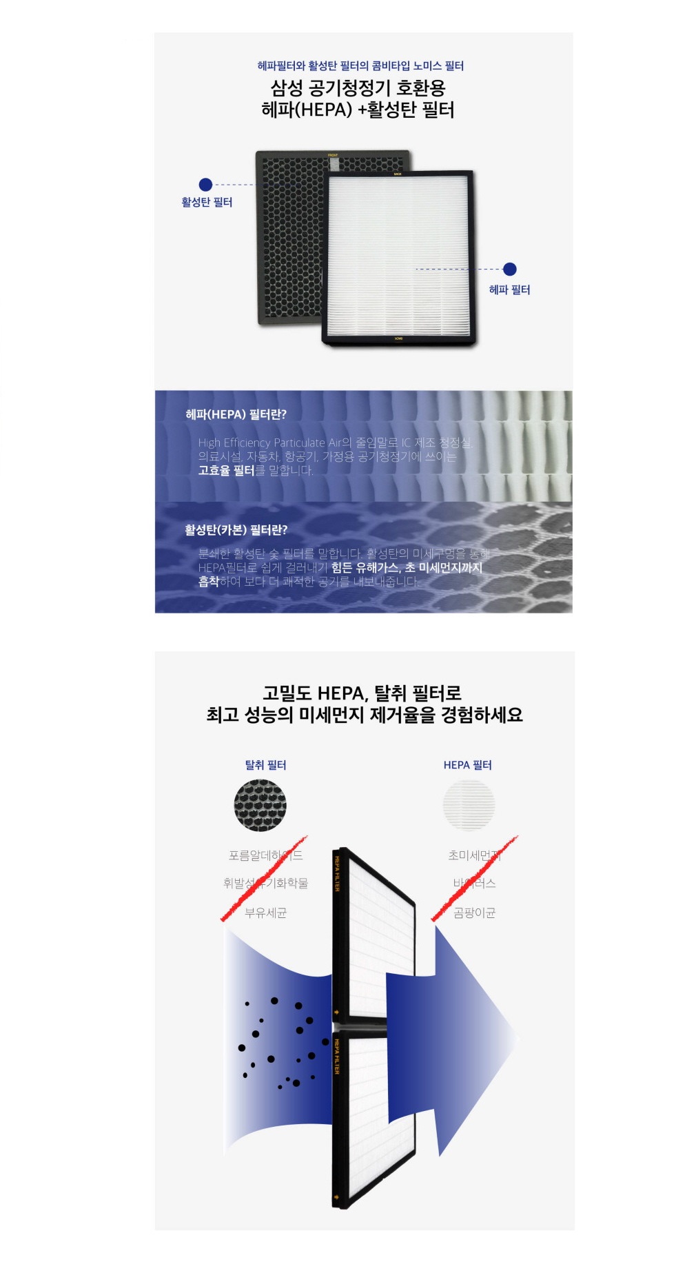 삼성 CFX-G100D CFX-2TBA 공기청정기호환필터/공기청정기필터/공기청정기호환필터/공기청정기일체형필터/필