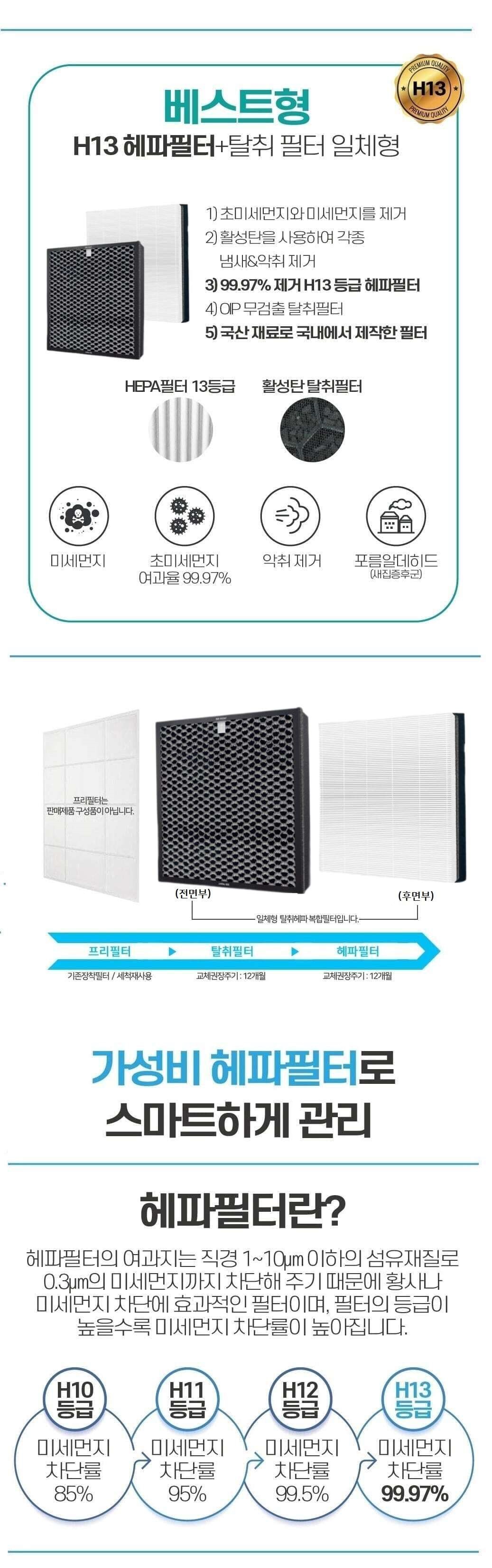 국산 삼성호환 CFX-B100D AX39T1000GWD 공청기필터/공기청정기필터/공기청정기호환필터/공기청정기일체형필