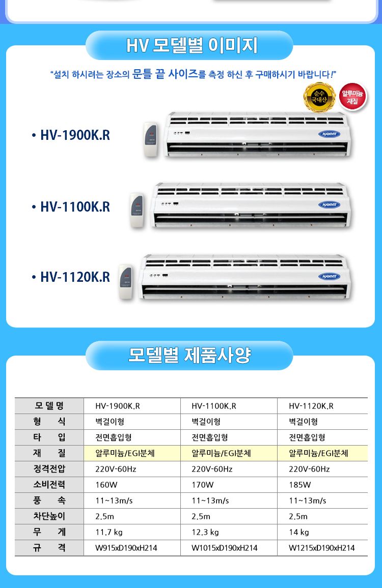 에어커튼 1모터 HV-1120K.R/에어커튼/벽걸이에어커튼/벽에어커튼/에어컨커튼/에어컨소품/에어컨용품/에어컨