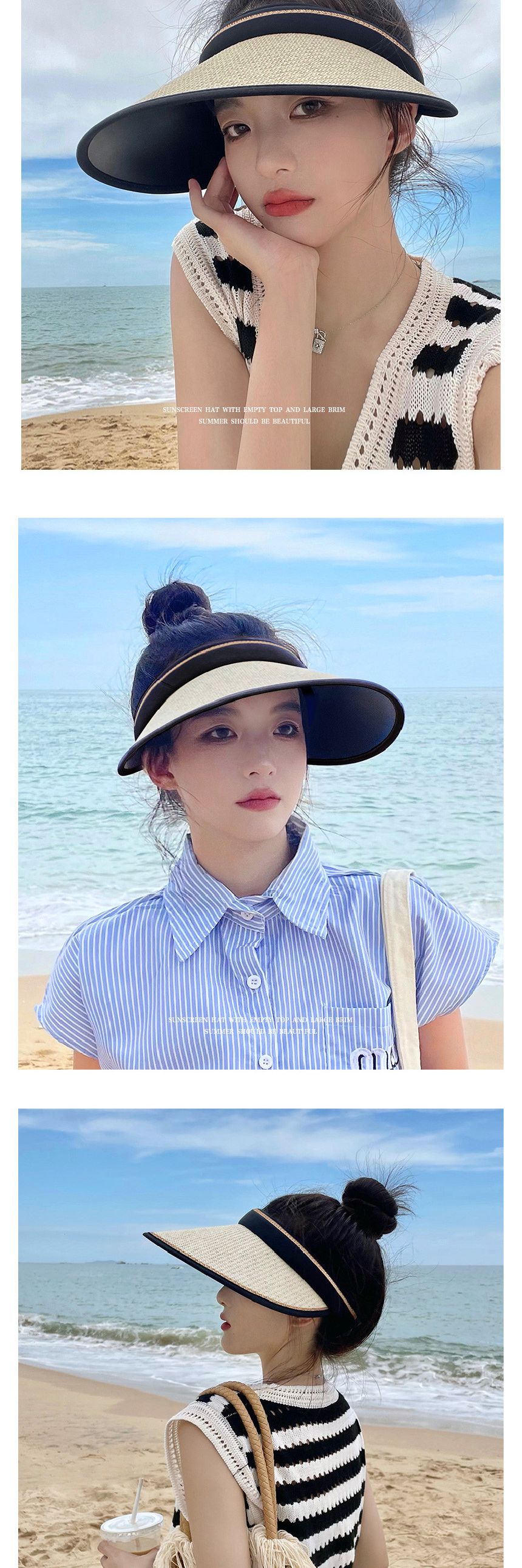 와이드 왕골썬캡 여자 썬캡 밀짚 바캉스 바닷가 나들 바다모자 여름모자 통기성모자 썬캡 운동모자 햇빛가리개 등산모자