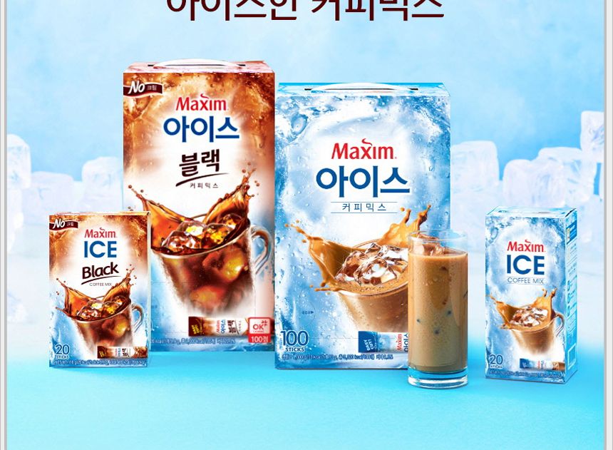 맥심 아이스 커피믹스 100T+10Tx6개 커피믹스 일회용커피믹스 사무실커피믹스 가정용커피믹스 커피 달달한커피 믹스커피 스틱커피 스틱형커피 인스턴트커피