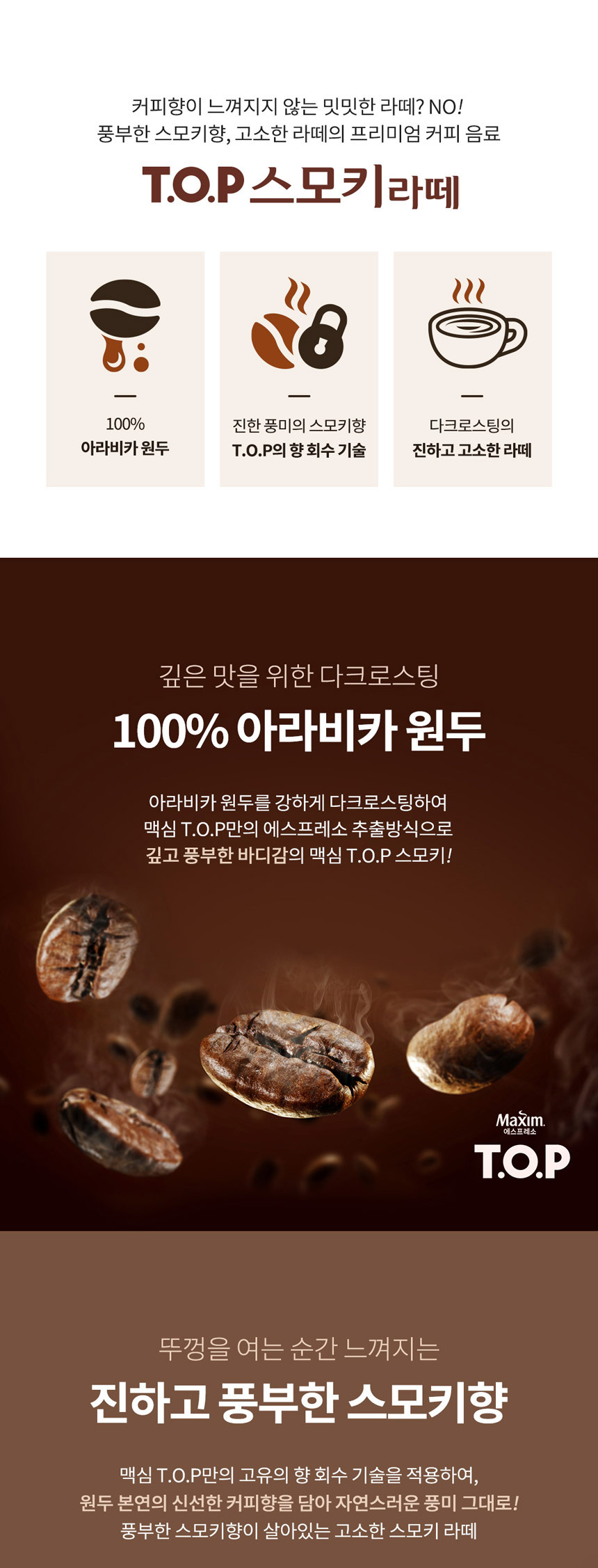 티오피 스모키 라떼 275mlx20캔 라떼커피 편의점커피 티오피커피 TOP커피 후식커피 디저트커피 티오피 TOP 커피음료 음료커피