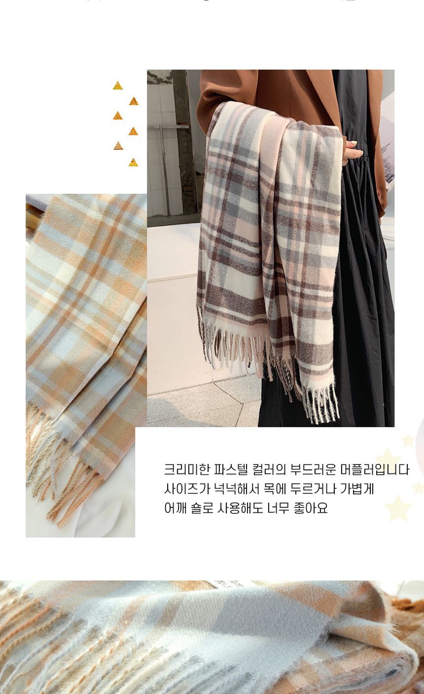 체크파스텔머플러 넥워머 머플러 목도리 체크목도리 워머 넥워머 넥머플러 페이크머플러 페이크목도리 여성넥워머 니트워머 머플러 패션목도리 패션머플러 울머플러