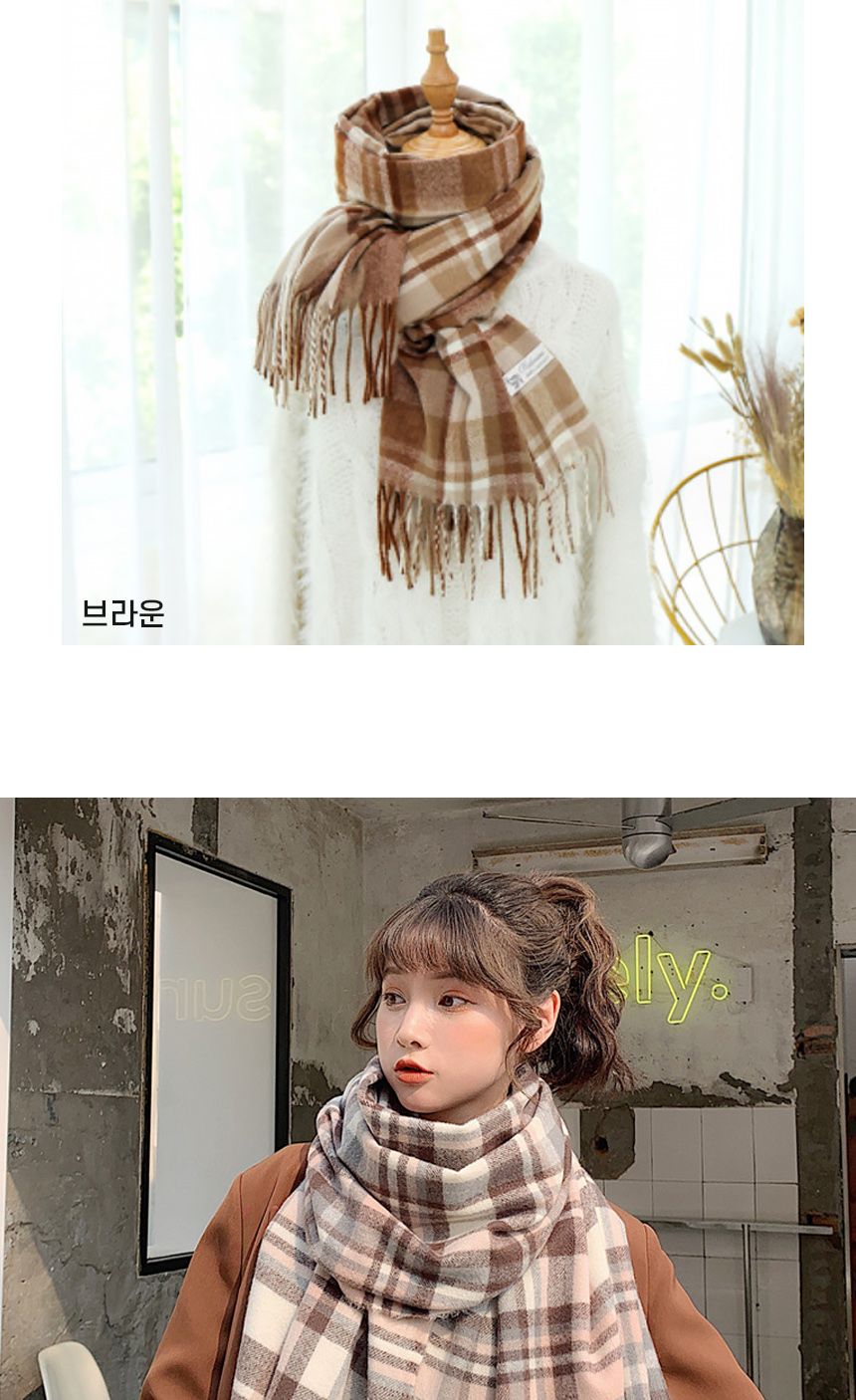 체크파스텔머플러 넥워머 머플러 목도리 체크목도리 워머 넥워머 넥머플러 페이크머플러 페이크목도리 여성넥워머 니트워머 머플러 패션목도리 패션머플러 울머플러